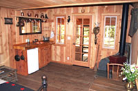 Cowboy cabin kitchen and stove